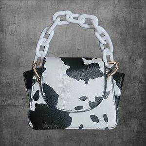 🖤🐄 Cow Print Micro Mini Chain Bag